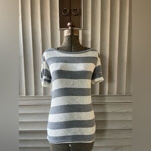 Striped Gray and White Women's Top